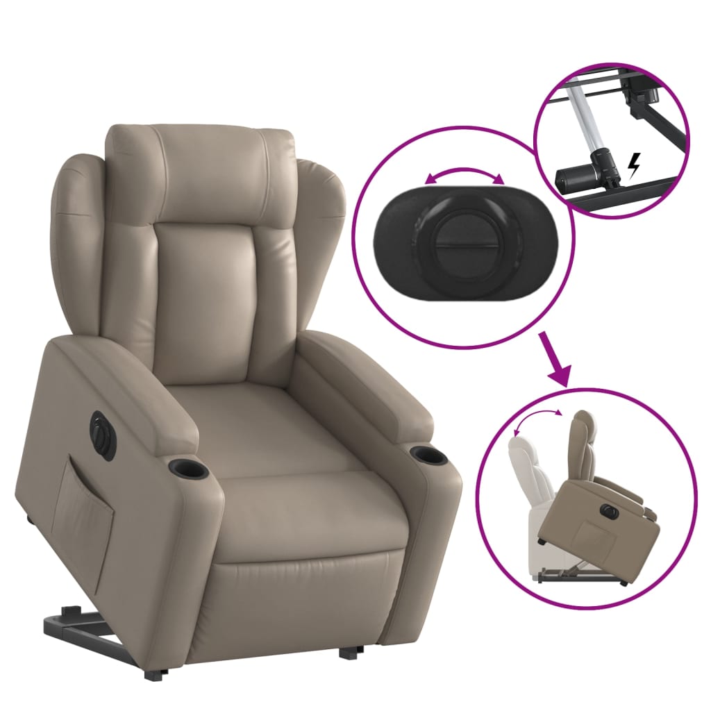 Fauteuil inclinable électrique cappuccino similicuir