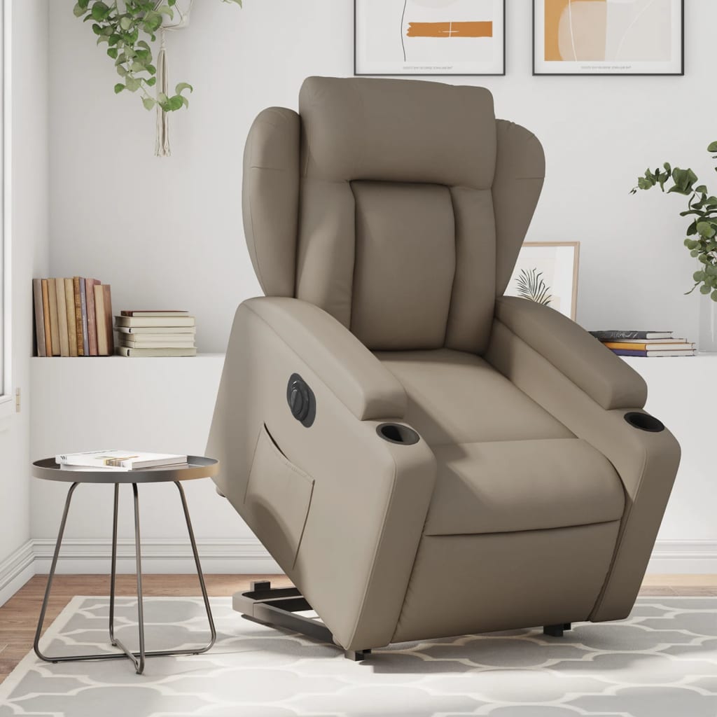 Fauteuil inclinable électrique cappuccino similicuir