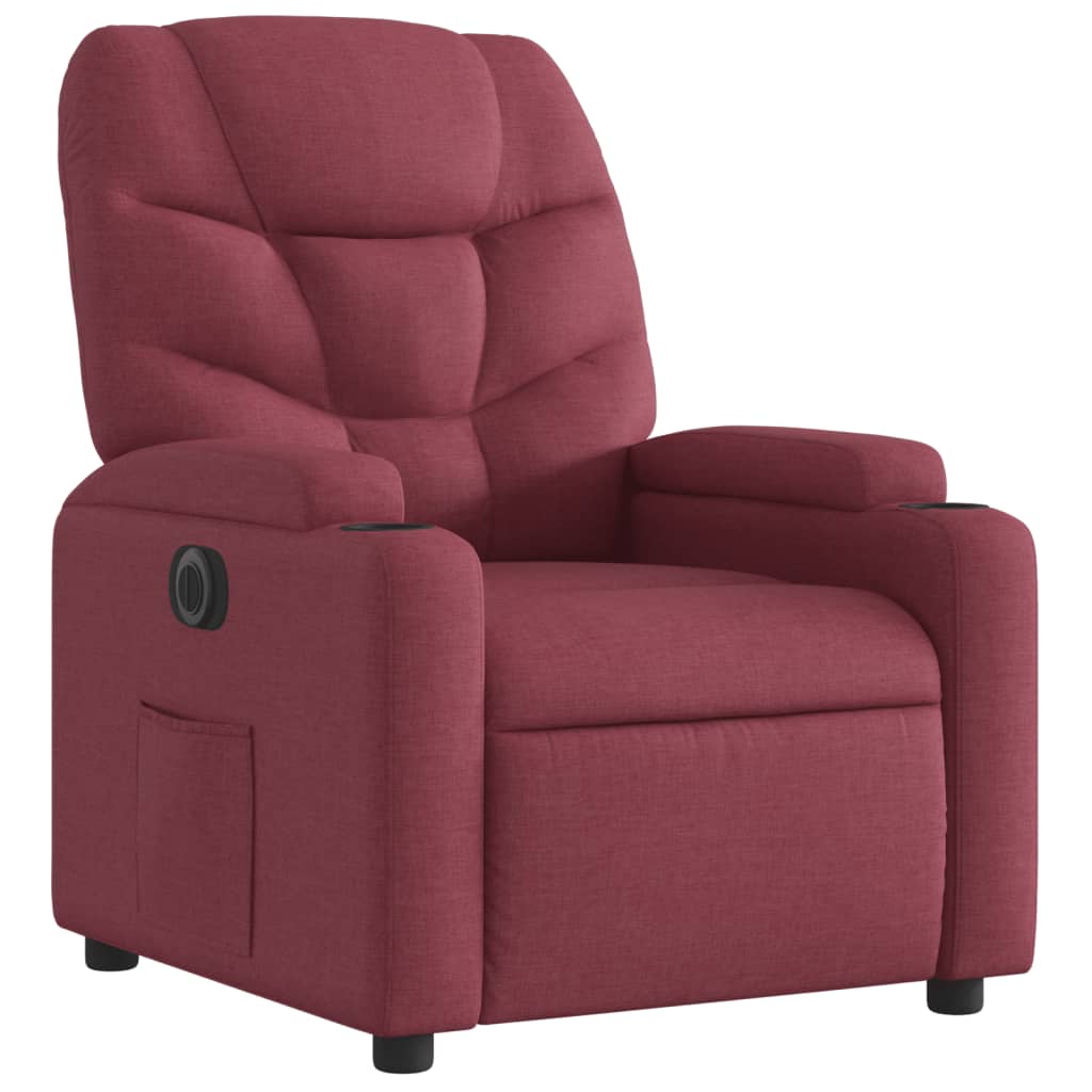 Fauteuil inclinable électrique Rouge bordeaux Tissu