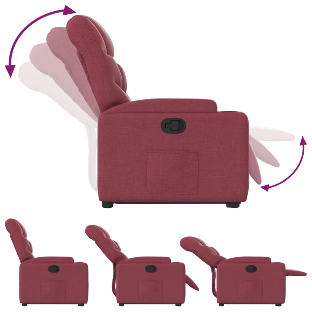 Fauteuil inclinable rouge bordeaux tissu