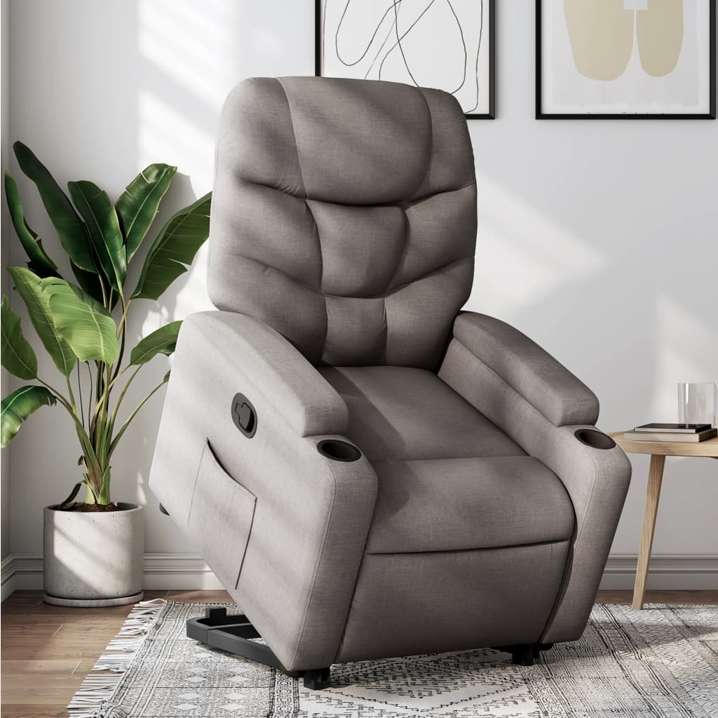 Fauteuil inclinable taupe tissu