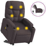 Fauteuil inclinable de massage électrique Marron foncé Tissu