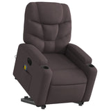 Fauteuil inclinable de massage électrique Marron foncé Tissu