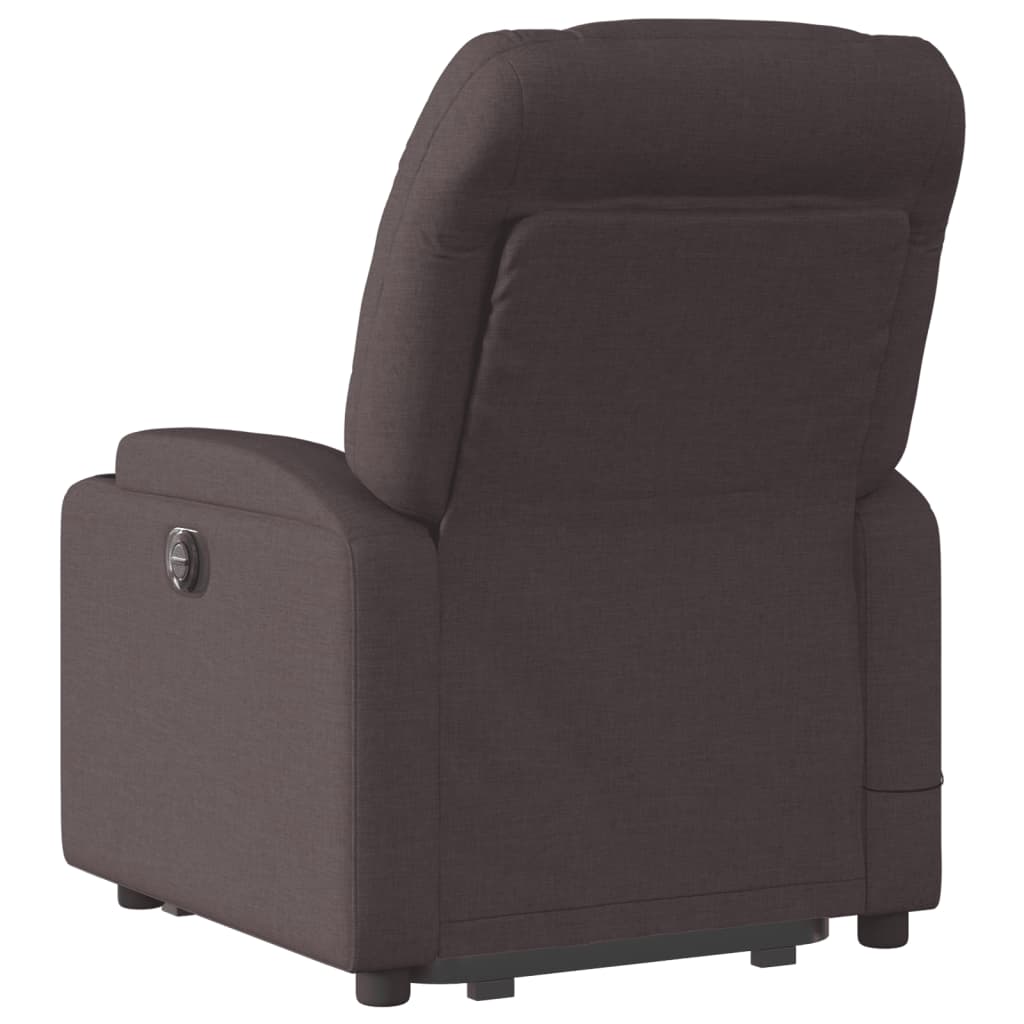 Fauteuil inclinable de massage électrique Marron foncé Tissu