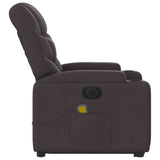 Fauteuil inclinable de massage électrique Marron foncé Tissu