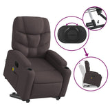 Fauteuil inclinable de massage électrique Marron foncé Tissu