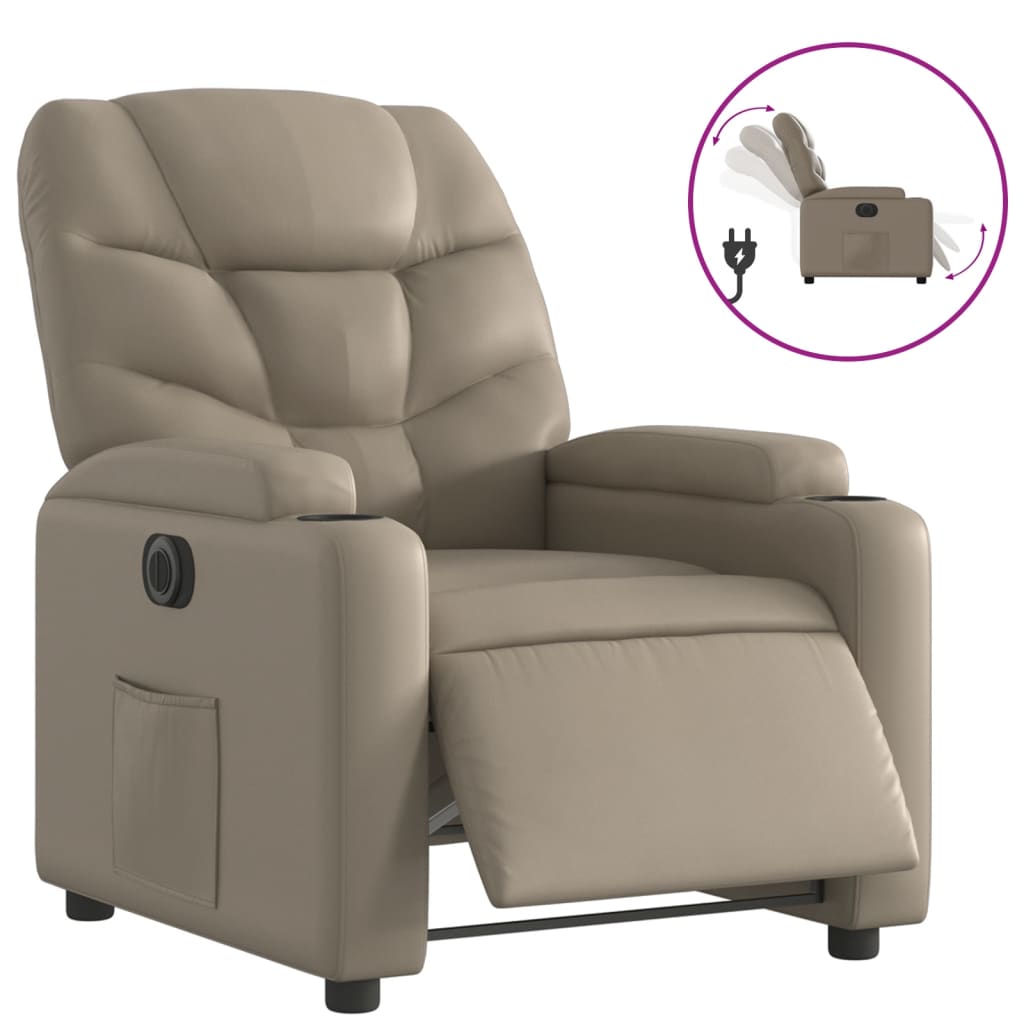 Fauteuil inclinable électrique Cappuccino Similicuir