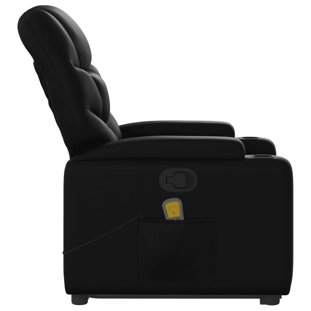 Fauteuil inclinable de massage Noir Similicuir