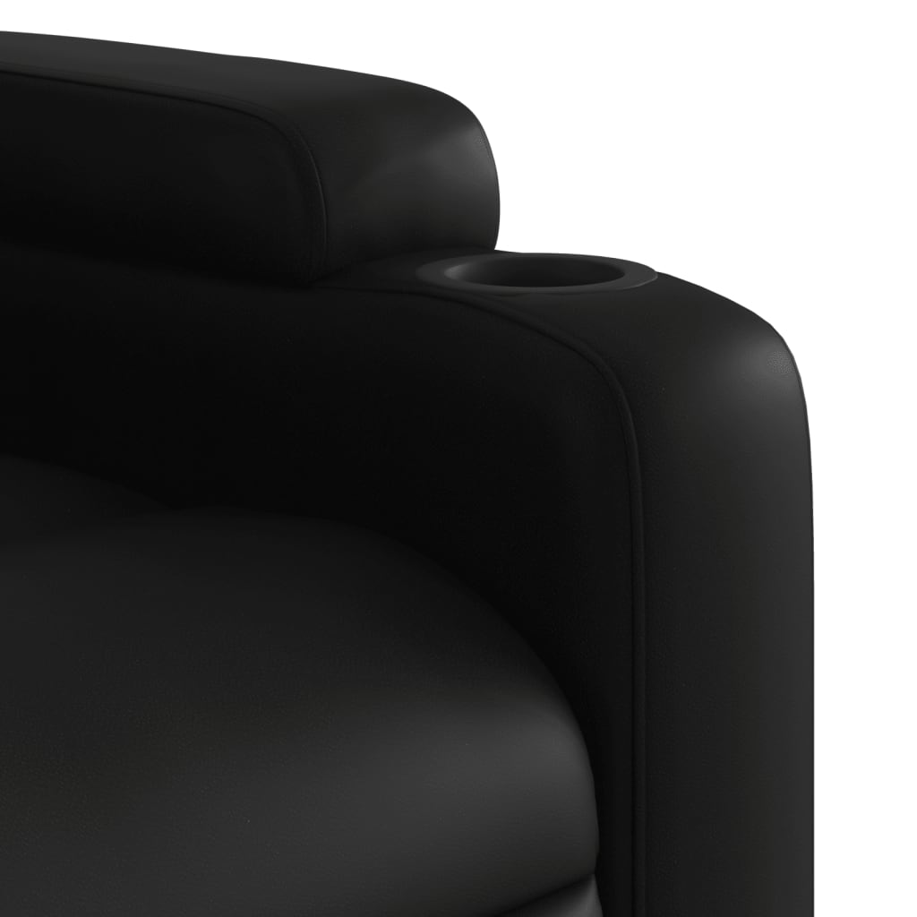 Fauteuil inclinable de massage Noir Similicuir