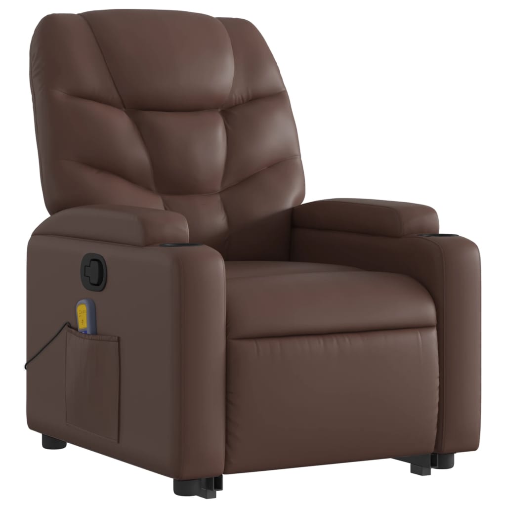 Fauteuil inclinable de massage Marron Similicuir