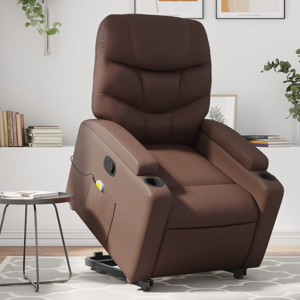 Fauteuil inclinable de massage Marron Similicuir