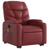 Fauteuil inclinable de massage Rouge bordeaux Similicuir