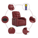 Fauteuil inclinable de massage Rouge bordeaux Similicuir