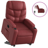 Fauteuil inclinable électrique rouge bordeaux similicuir