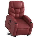 Fauteuil inclinable électrique rouge bordeaux similicuir