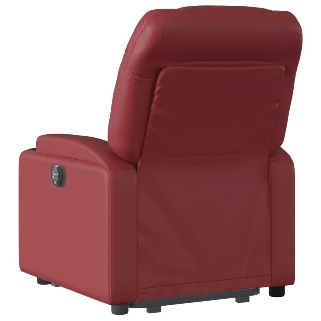 Fauteuil inclinable électrique rouge bordeaux similicuir