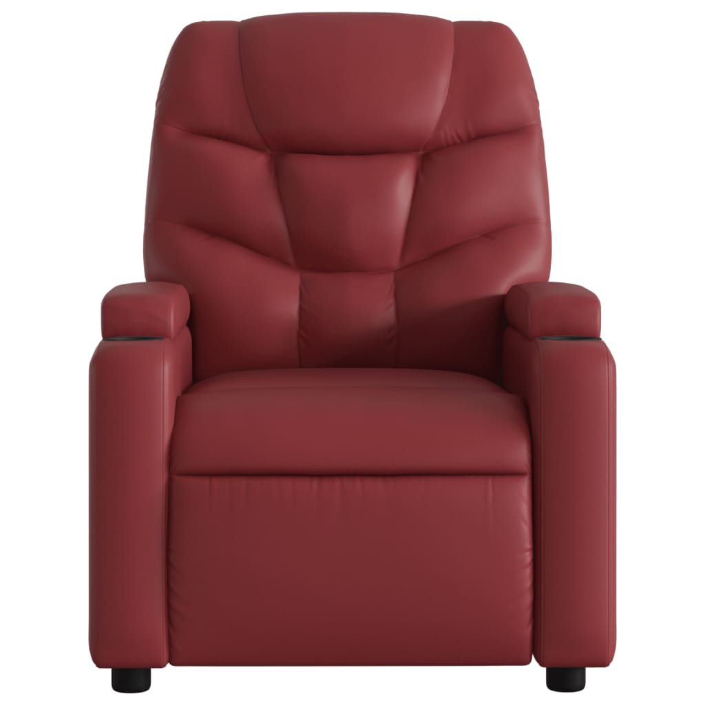 Fauteuil inclinable électrique rouge bordeaux similicuir