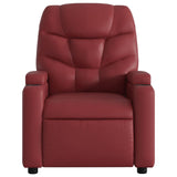 Fauteuil inclinable électrique rouge bordeaux similicuir