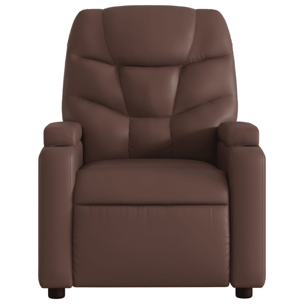 Fauteuil inclinable de massage électrique marron similicuir