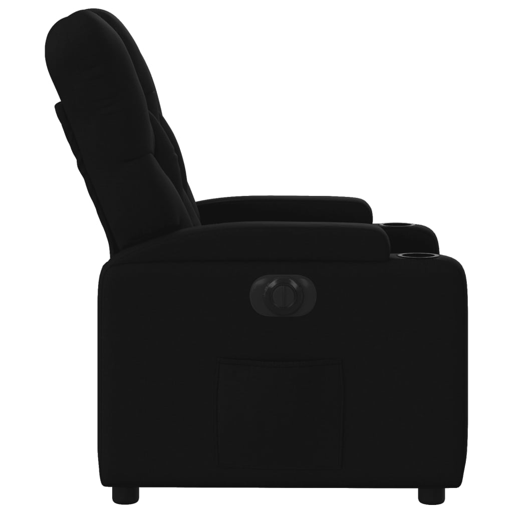 Fauteuil inclinable électrique Noir Tissu