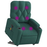 Fauteuil inclinable de massage Vert foncé Tissu