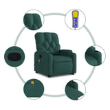 Fauteuil inclinable de massage Vert foncé Tissu