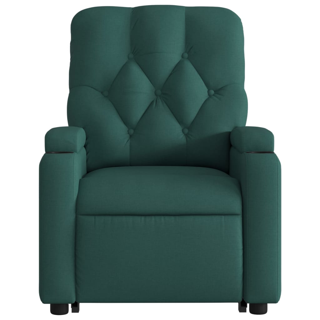 Fauteuil inclinable de massage Vert foncé Tissu