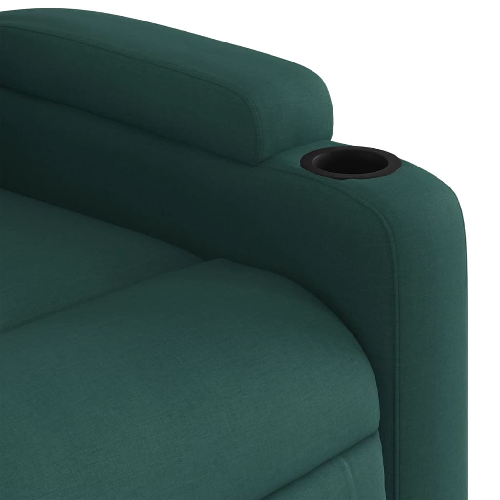 Fauteuil inclinable de massage Vert foncé Tissu