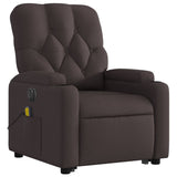 Fauteuil inclinable de massage électrique Marron foncé Tissu