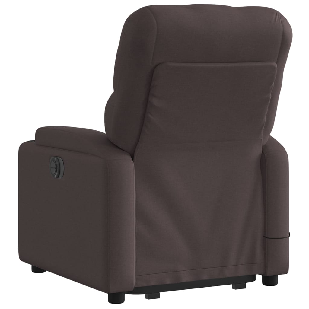 Fauteuil inclinable de massage électrique Marron foncé Tissu