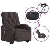 Fauteuil inclinable de massage électrique Marron foncé Tissu