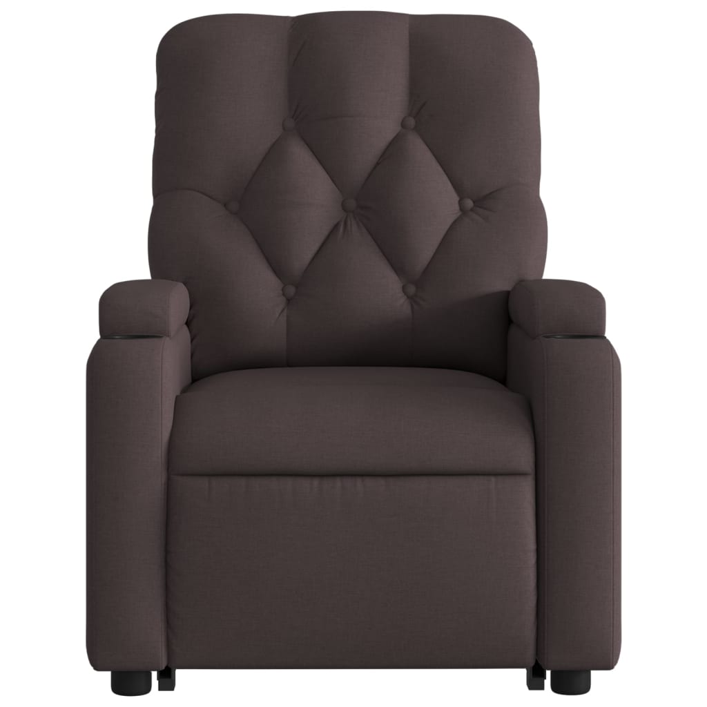 Fauteuil inclinable de massage électrique Marron foncé Tissu