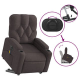 Fauteuil inclinable de massage électrique Marron foncé Tissu