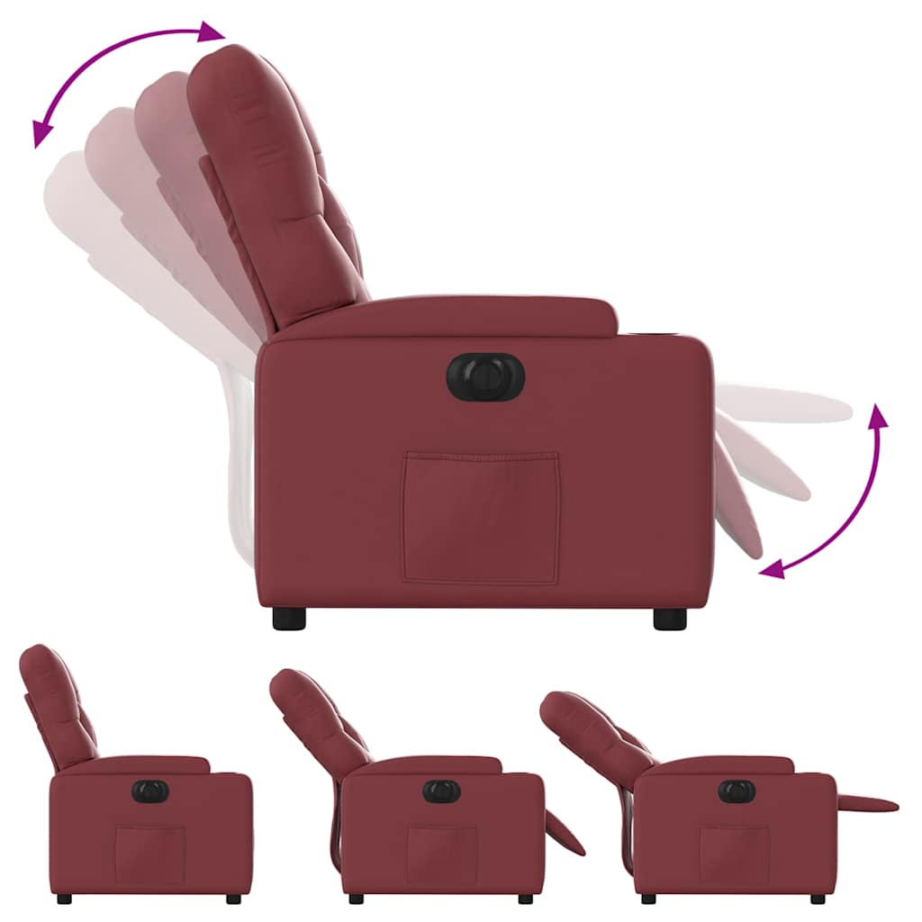 Fauteuil inclinable électrique Rouge bordeaux Similicuir