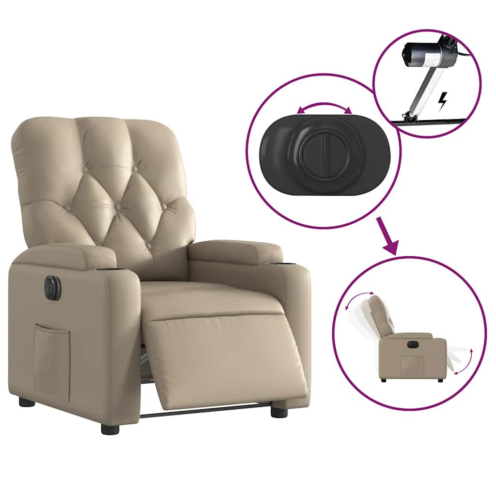 Fauteuil inclinable électrique Cappuccino Similicuir