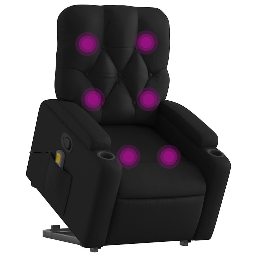 Fauteuil inclinable de massage Noir Similicuir