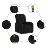 Fauteuil inclinable de massage Noir Similicuir