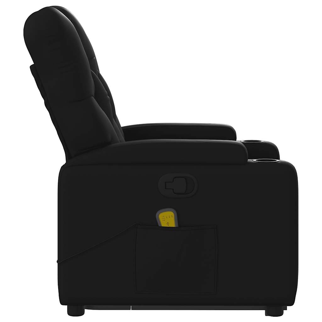 Fauteuil inclinable de massage Noir Similicuir