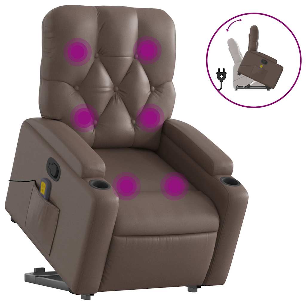 Fauteuil inclinable de massage Marron Similicuir