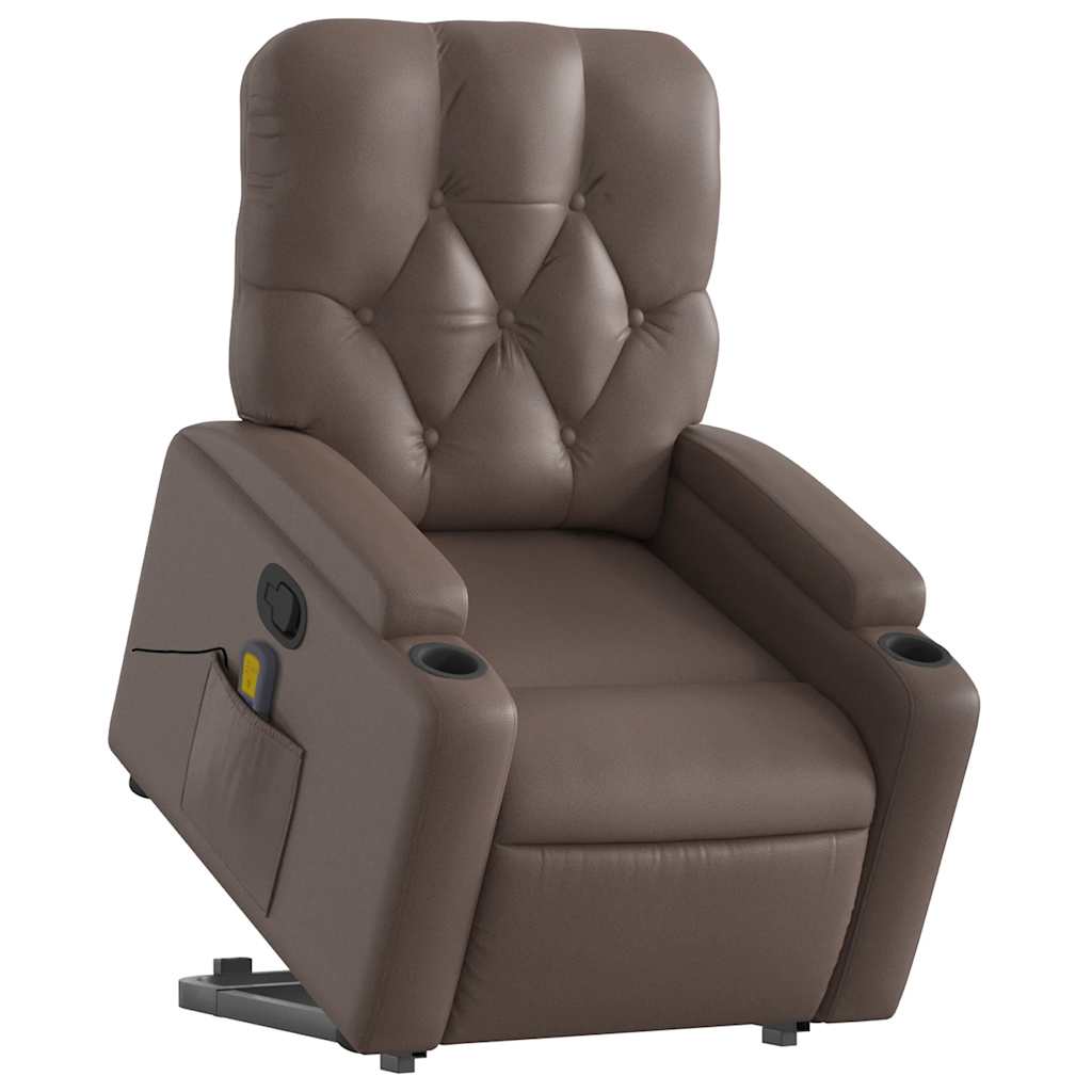 Fauteuil inclinable de massage Marron Similicuir