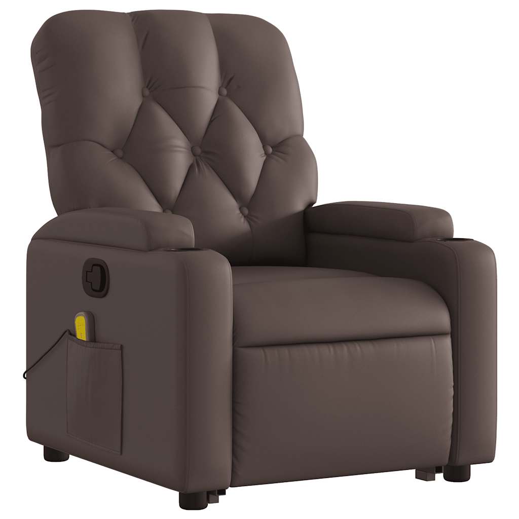 Fauteuil inclinable de massage Marron Similicuir