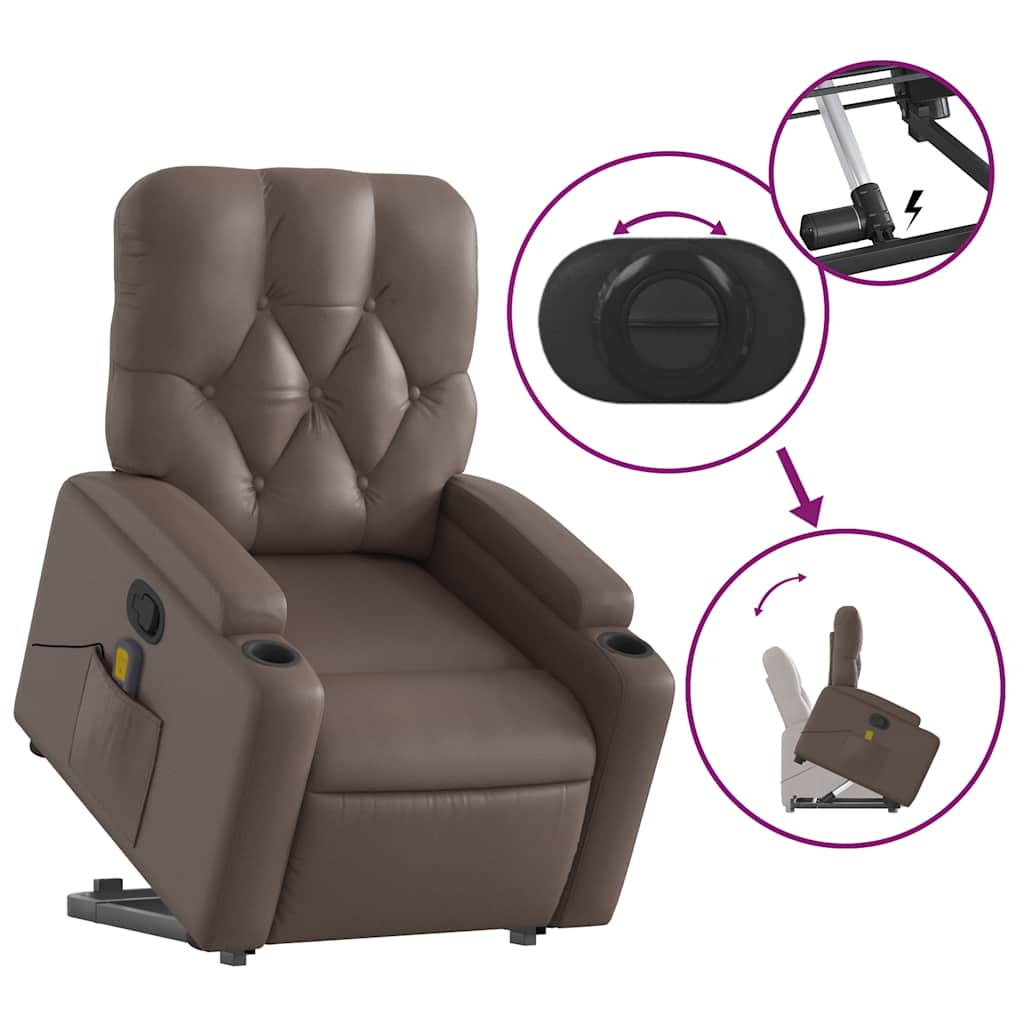 Fauteuil inclinable de massage Marron Similicuir