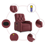 Fauteuil inclinable de massage Rouge bordeaux Similicuir