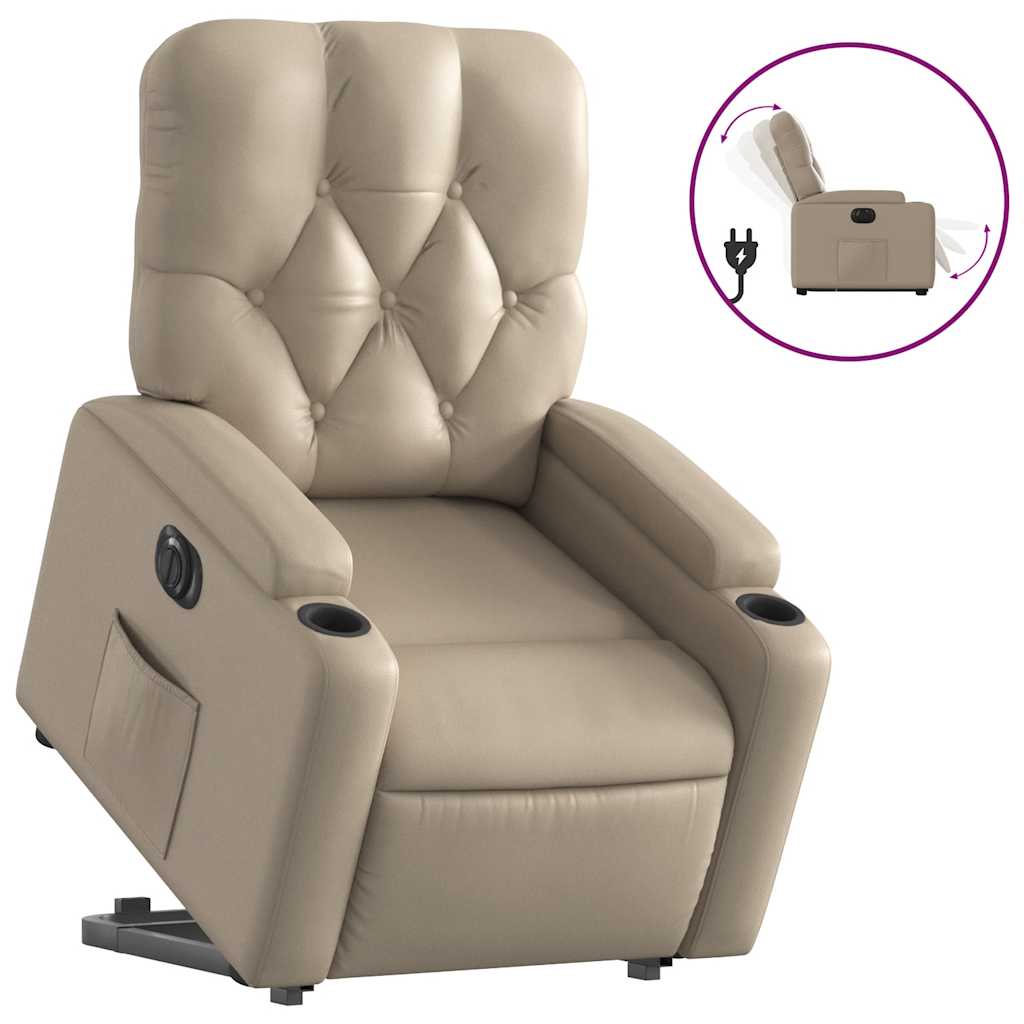 Fauteuil inclinable électrique cappuccino similicuir