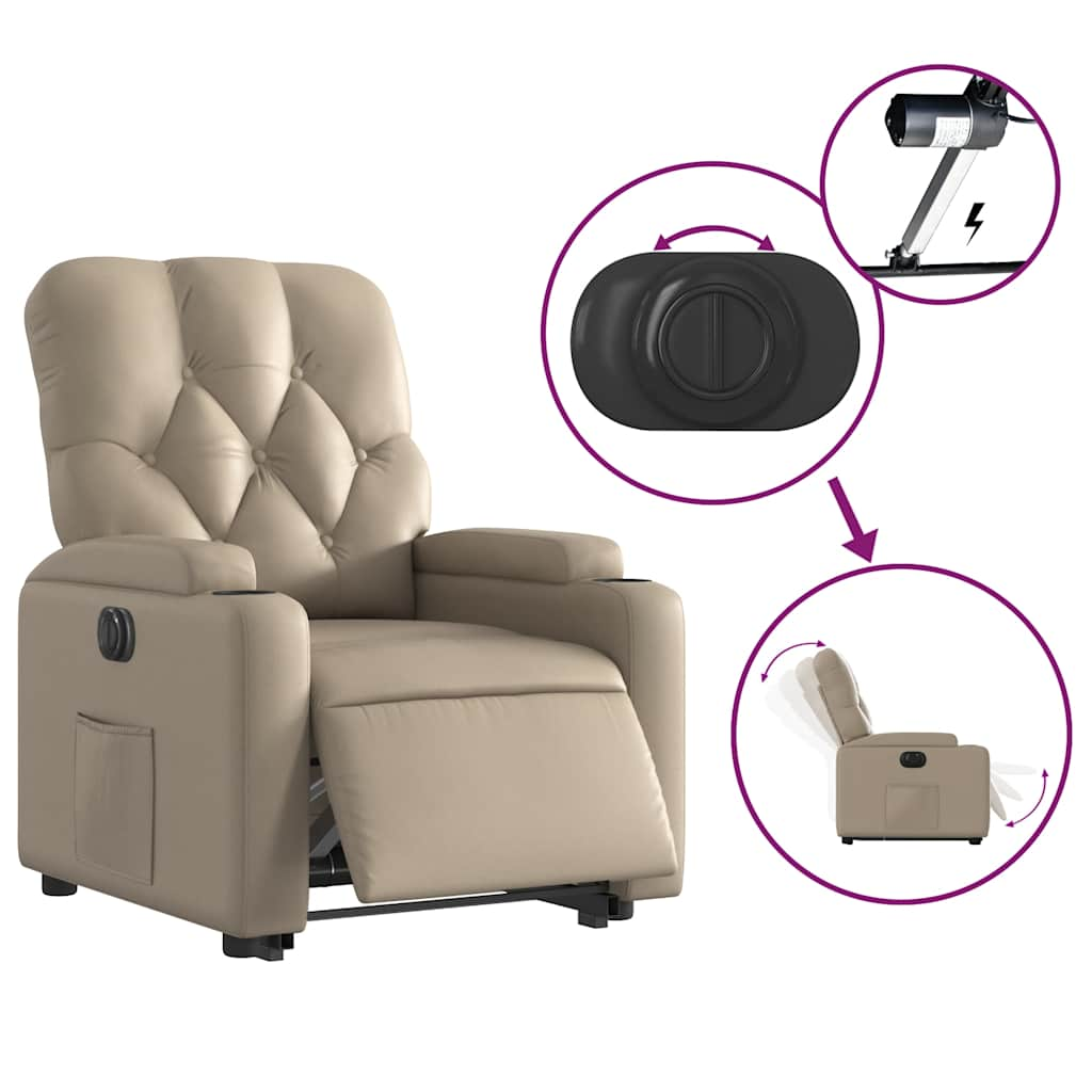 Fauteuil inclinable électrique cappuccino similicuir