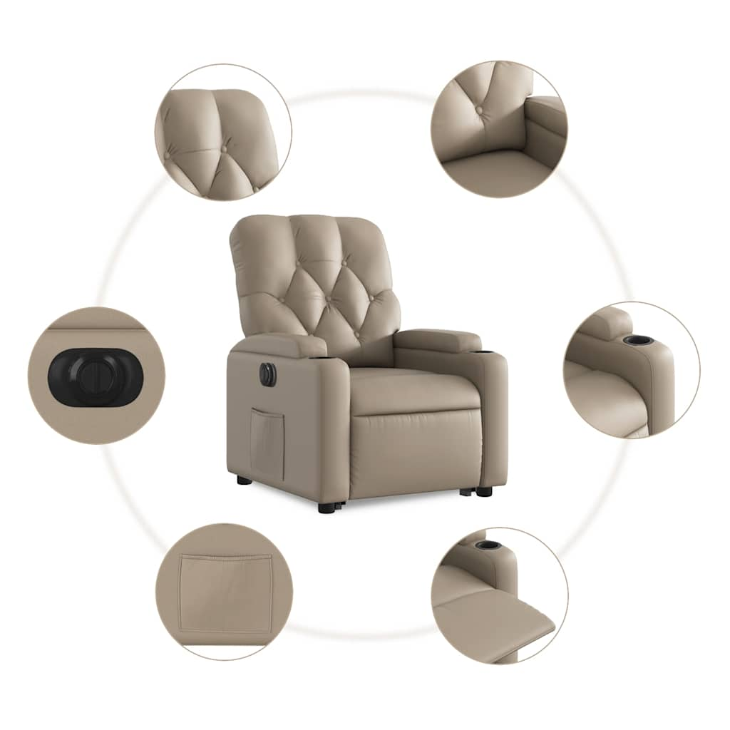 Fauteuil inclinable électrique cappuccino similicuir