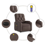 Fauteuil inclinable de massage électrique marron similicuir