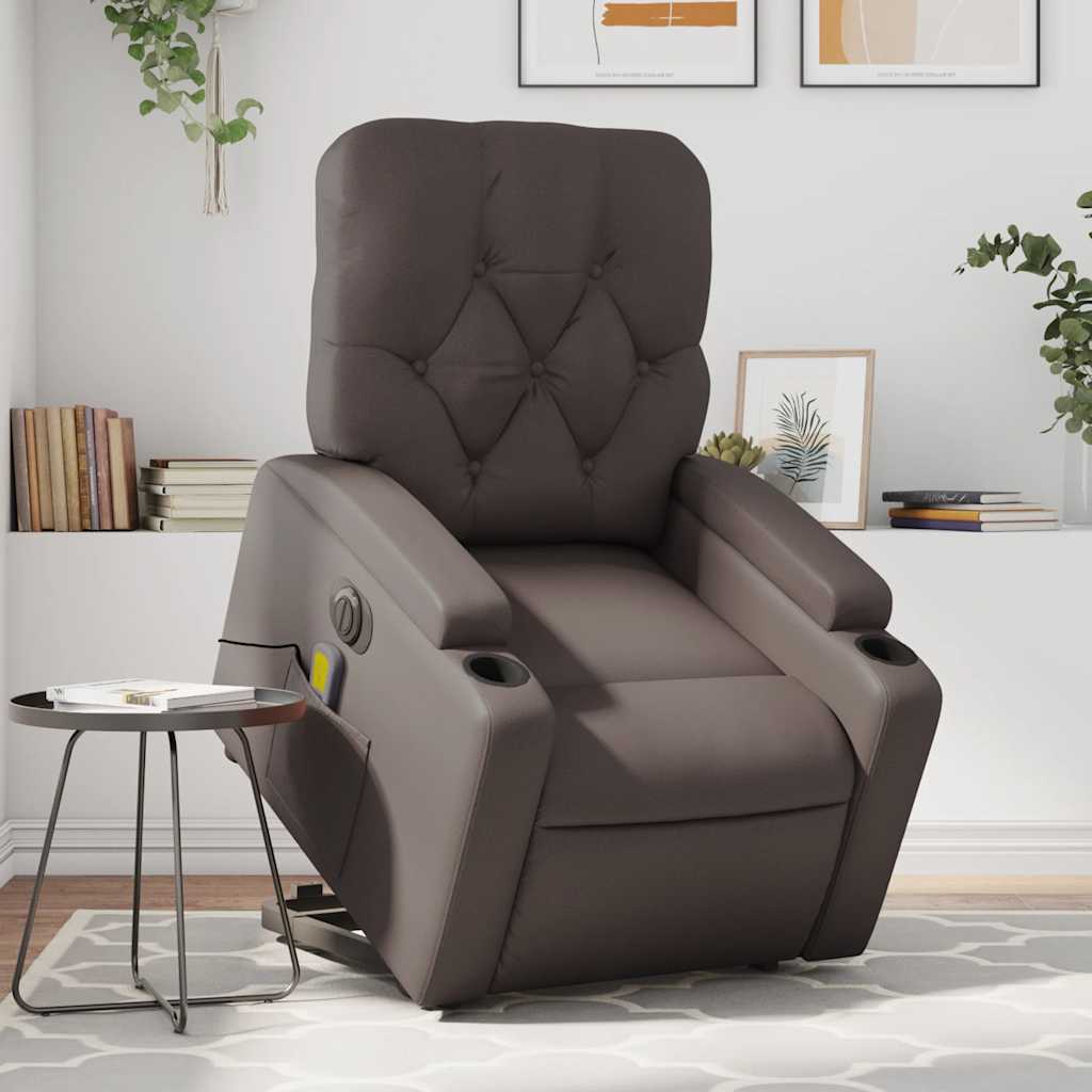 Fauteuil inclinable de massage électrique marron similicuir