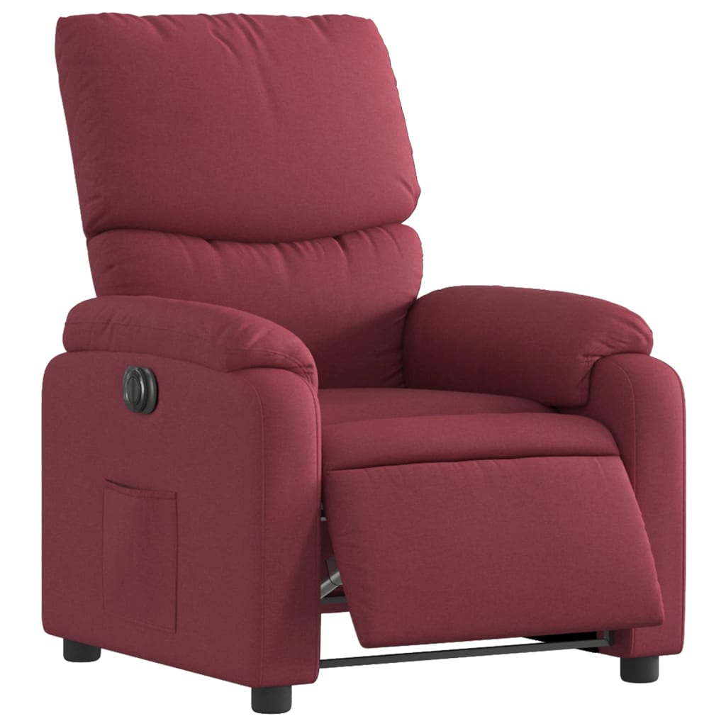 Fauteuil inclinable électrique Rouge bordeaux Tissu