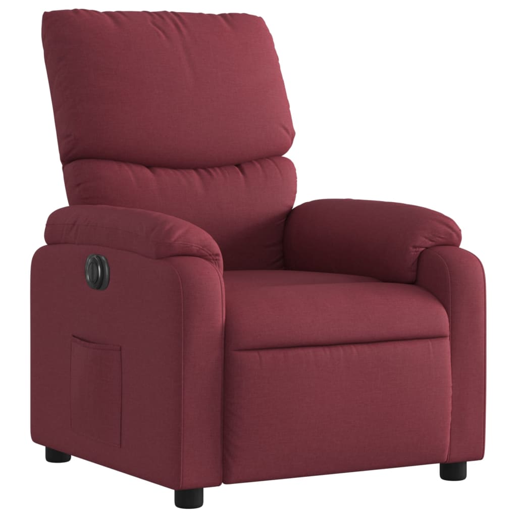 Fauteuil inclinable électrique Rouge bordeaux Tissu